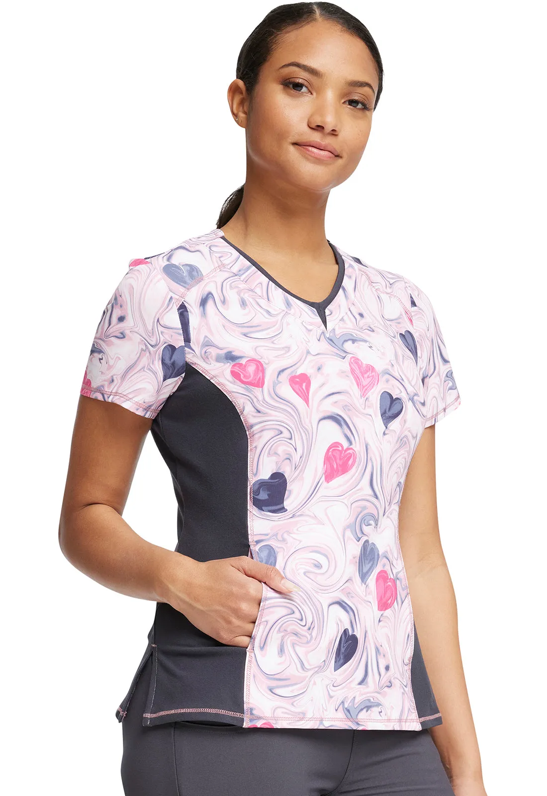 Iflex - Women's V-Neck Print Scrub Top