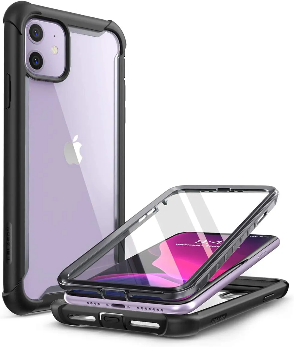 iPhone 11 6.1 inch , Dual Layer Rugged Case Built-in Screen Protector (Purple)