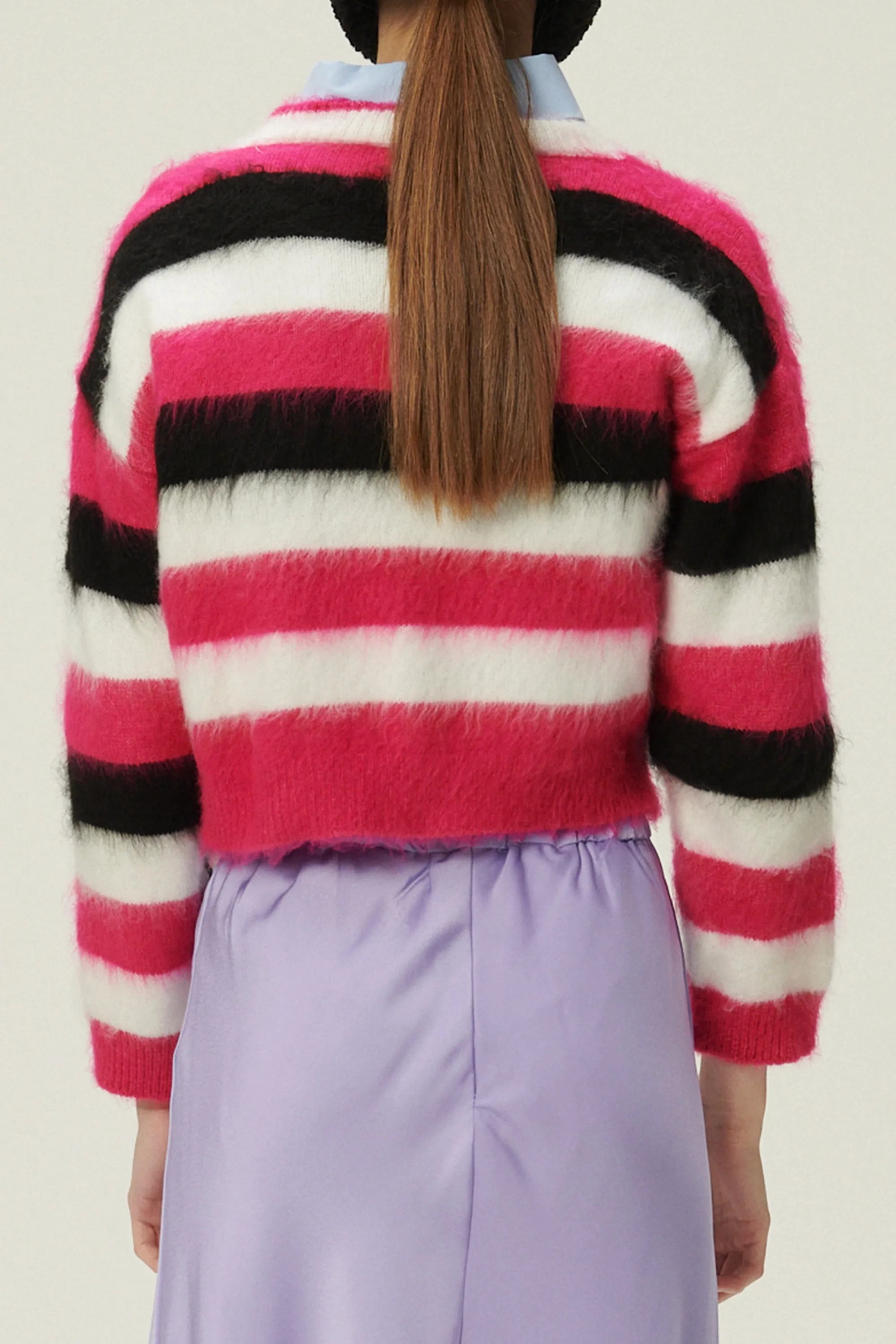 Ivanna Fuzzy Striped Sweater