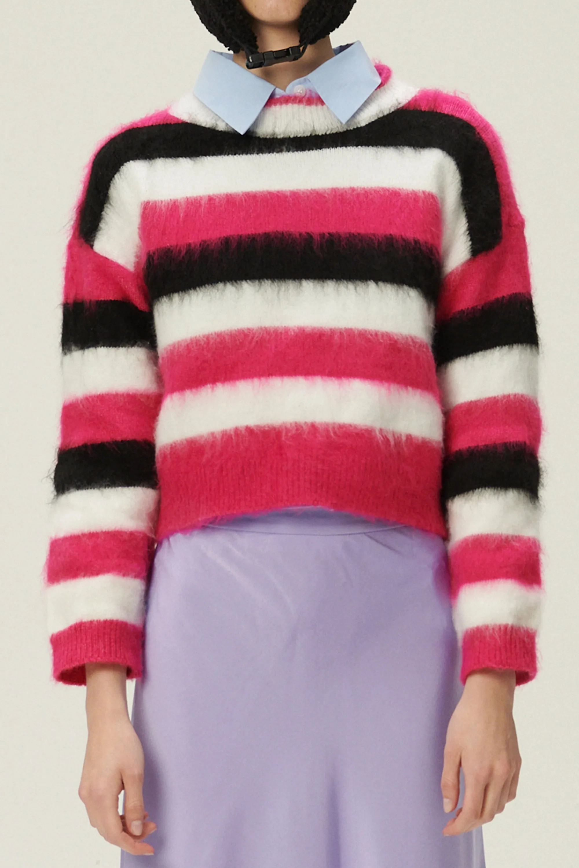 Ivanna Fuzzy Striped Sweater