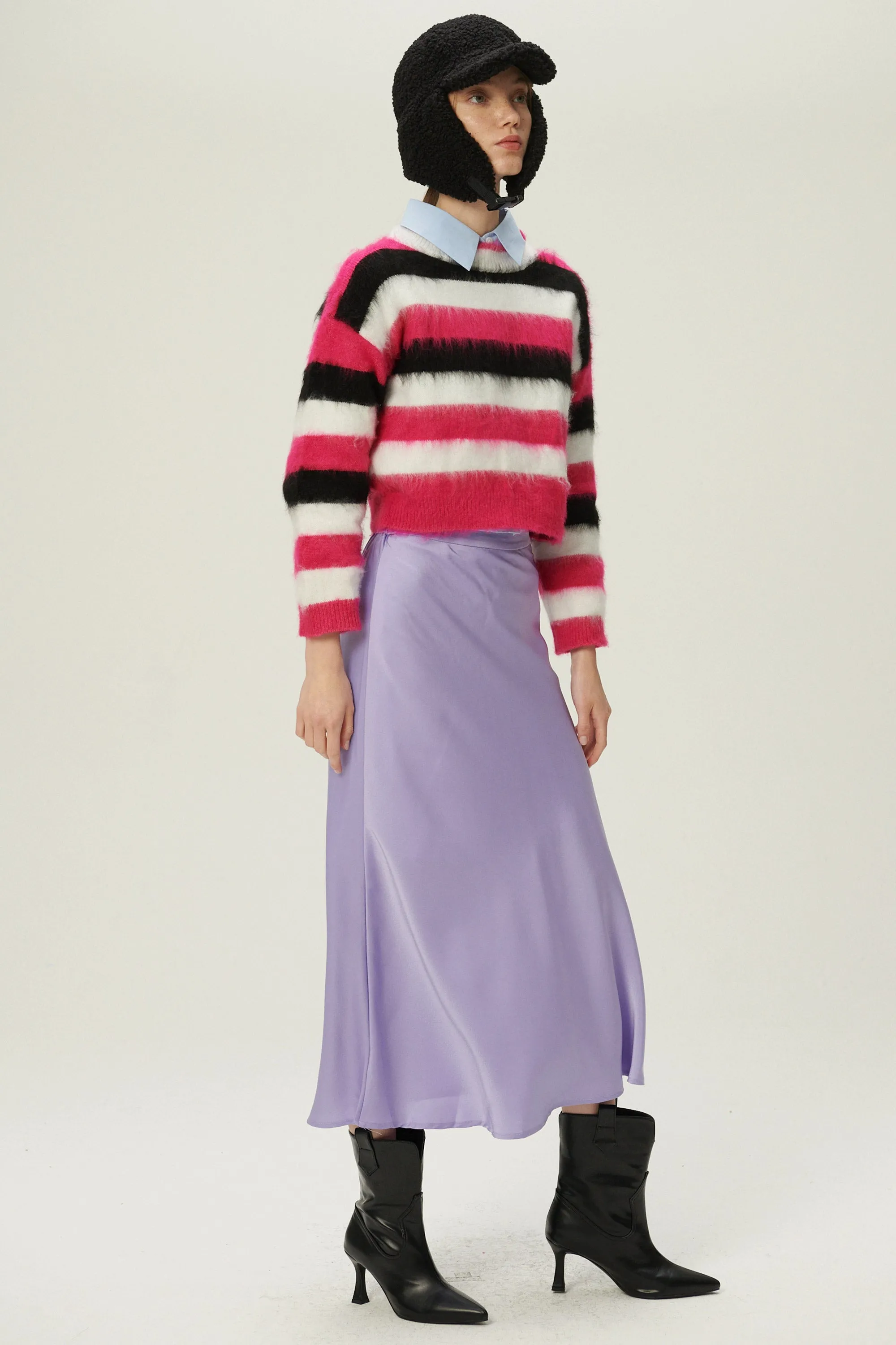 Ivanna Fuzzy Striped Sweater