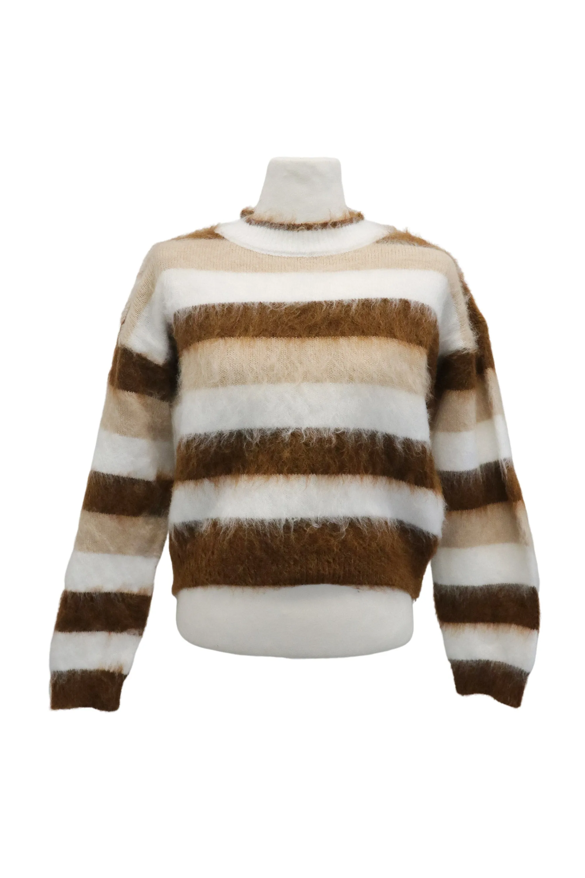 Ivanna Fuzzy Striped Sweater