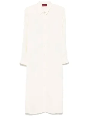 Ivory White Cady Dress with Belt