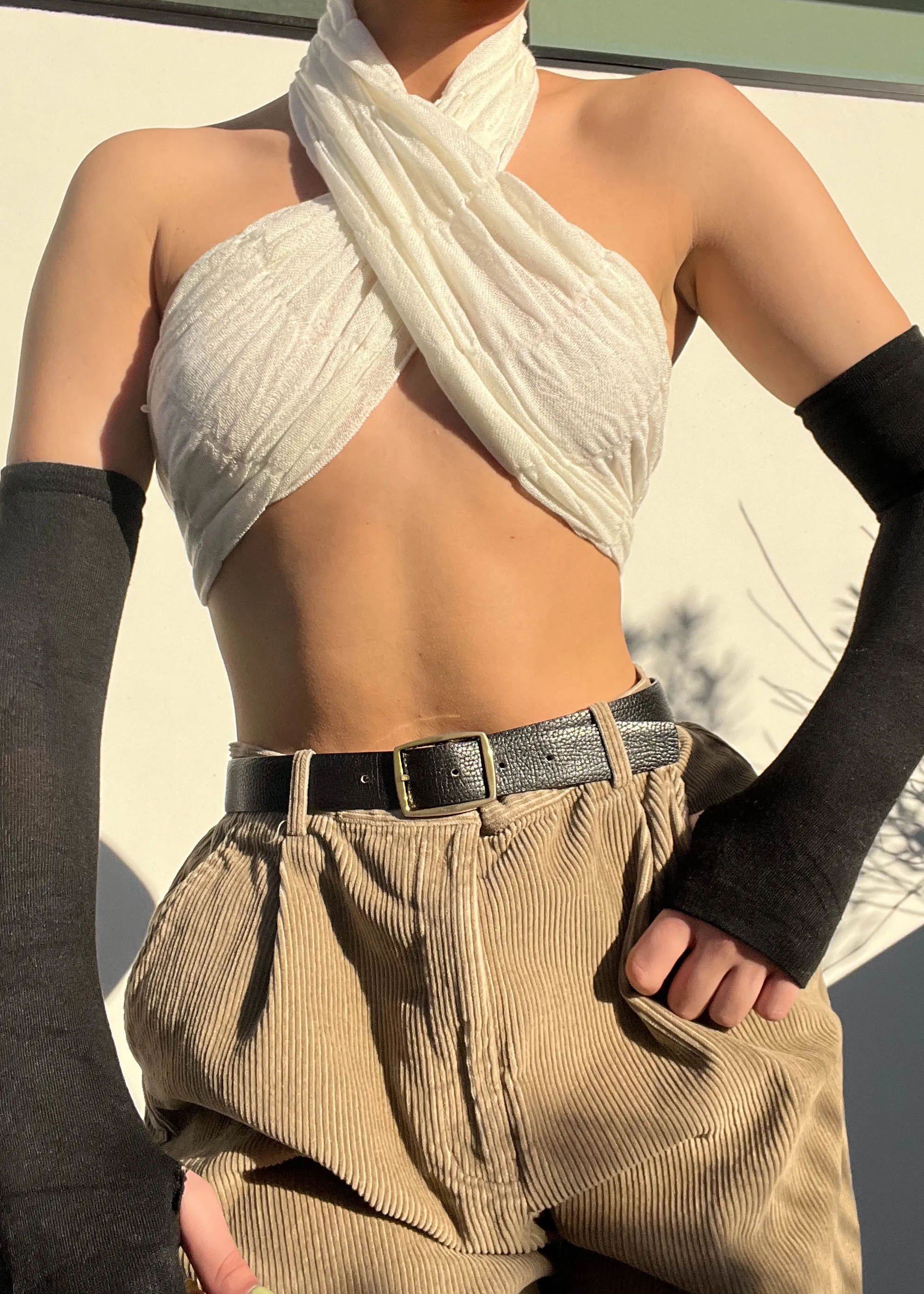 Ivory Y2k Knit Scarf