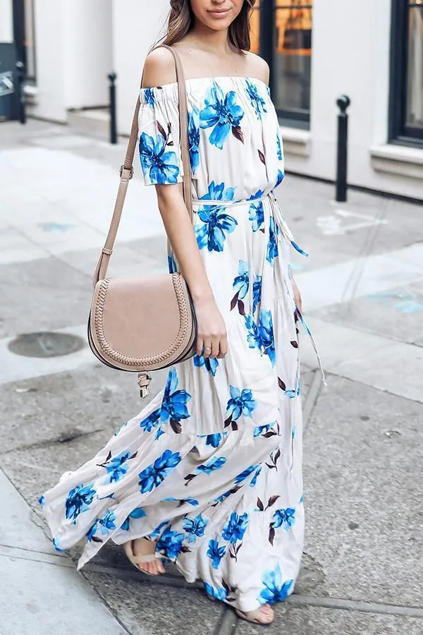 Keep Swinging Deep V Floral Maxi Dress