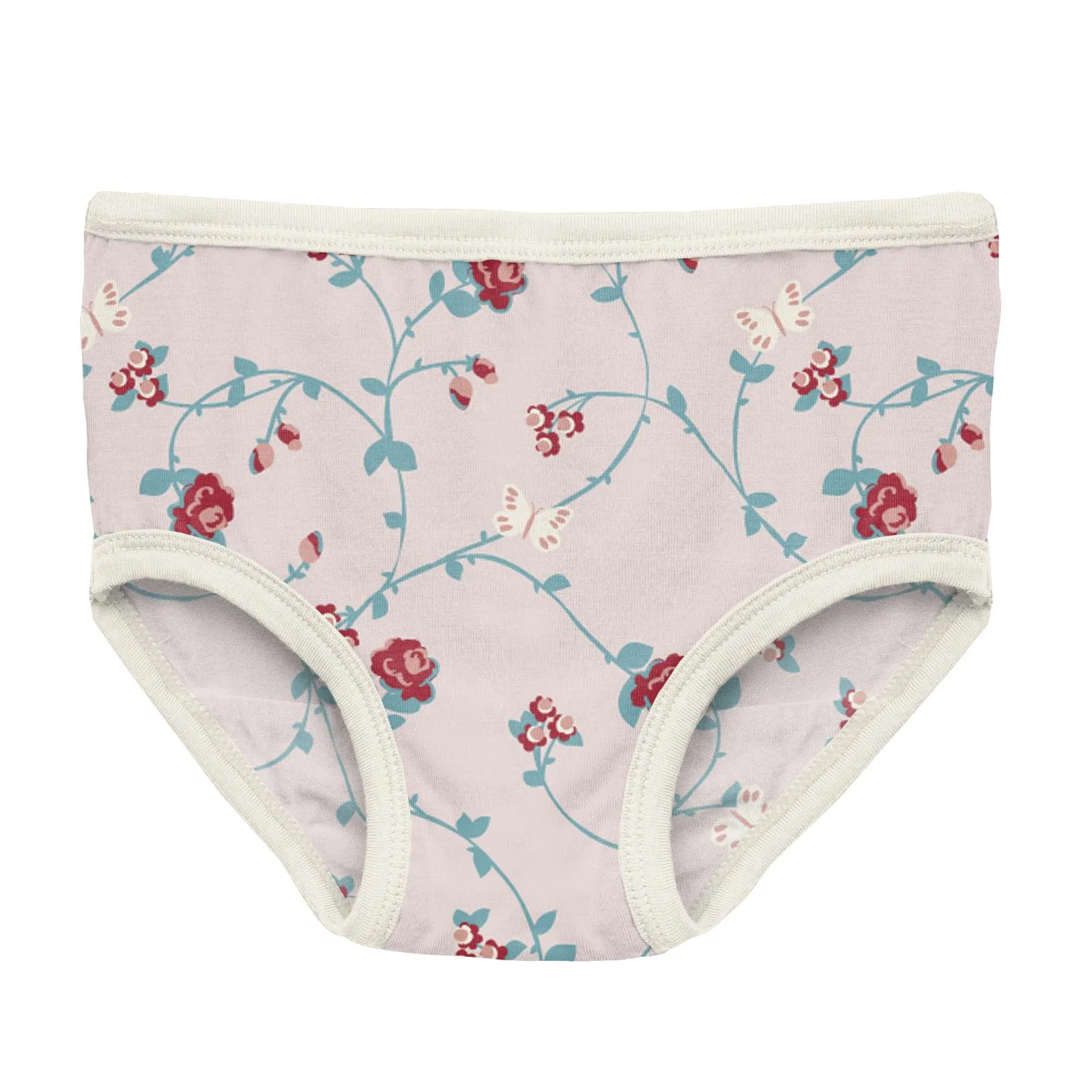 KicKee Pants Macaroon Floral Vines Girls Underwear