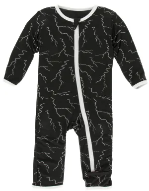 KicKee Pants Zebra Lightning Coverall with Zipper