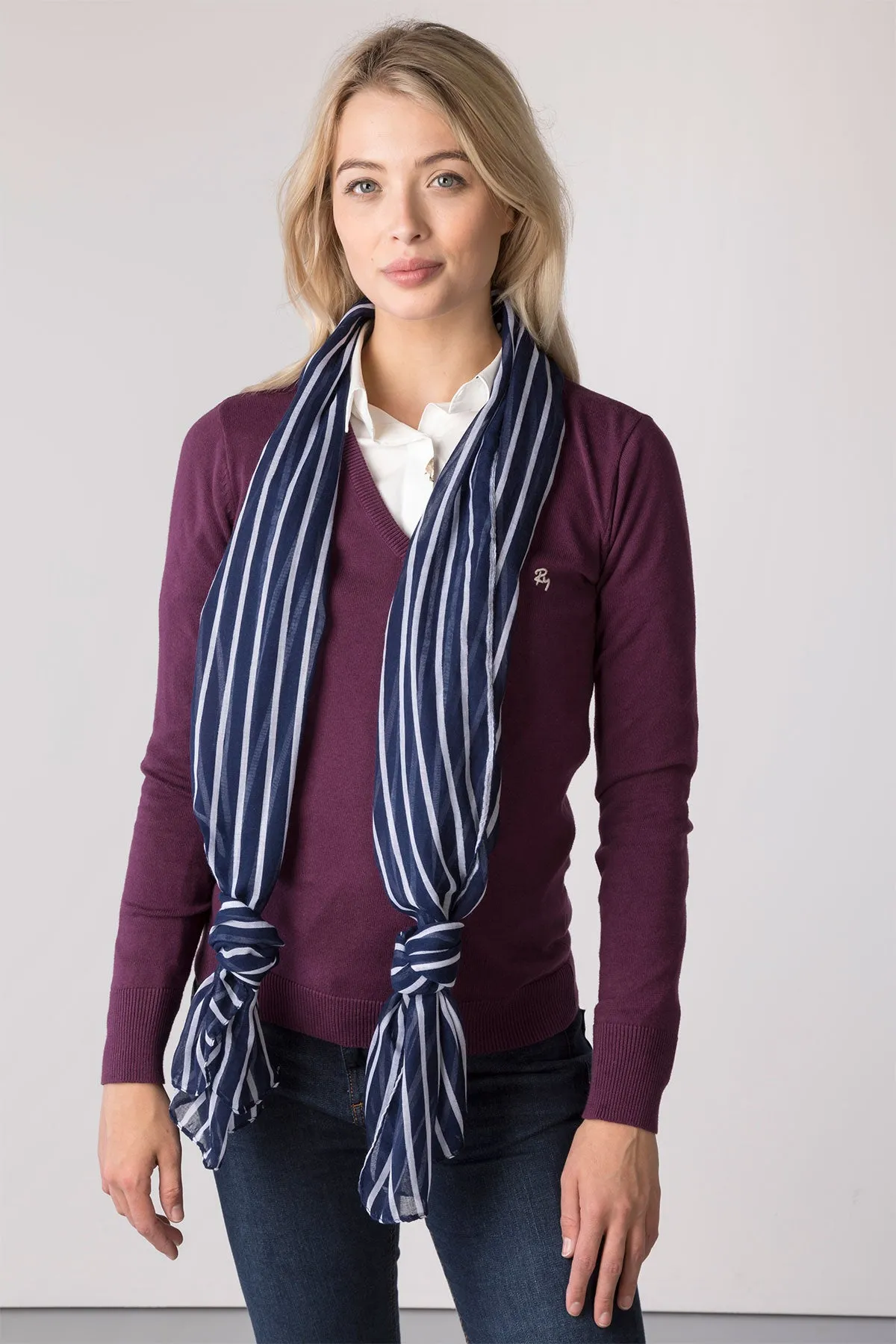 Ladies Striped Floaty Scarf