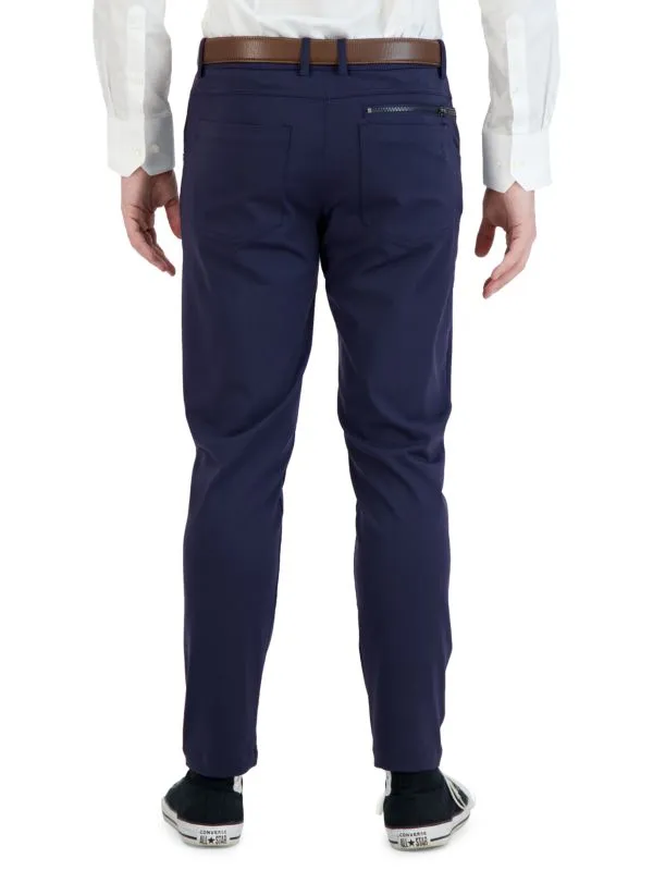 Levinas Navy Performance Tech Stretch Pants