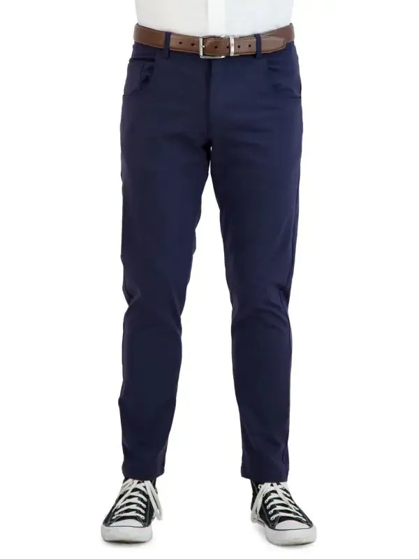 Levinas Navy Performance Tech Stretch Pants