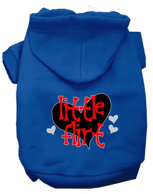 Little Flirt Screen Print Dog Hoodie Blue Xxl