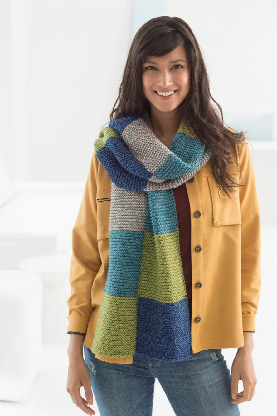 Loom Knit Colorblock Scarf - Version 2