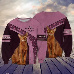 Love Abyssinian Cat Never Walk Alone 3D Full Print Multicolor Sweatshirt Christmas