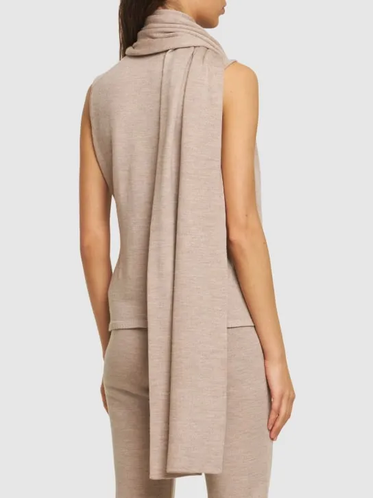 Magda Butrym   Wool blend knit draped scarf top 