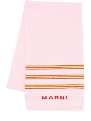 Marni Junior   Wool blend knit scarf w/ logo 