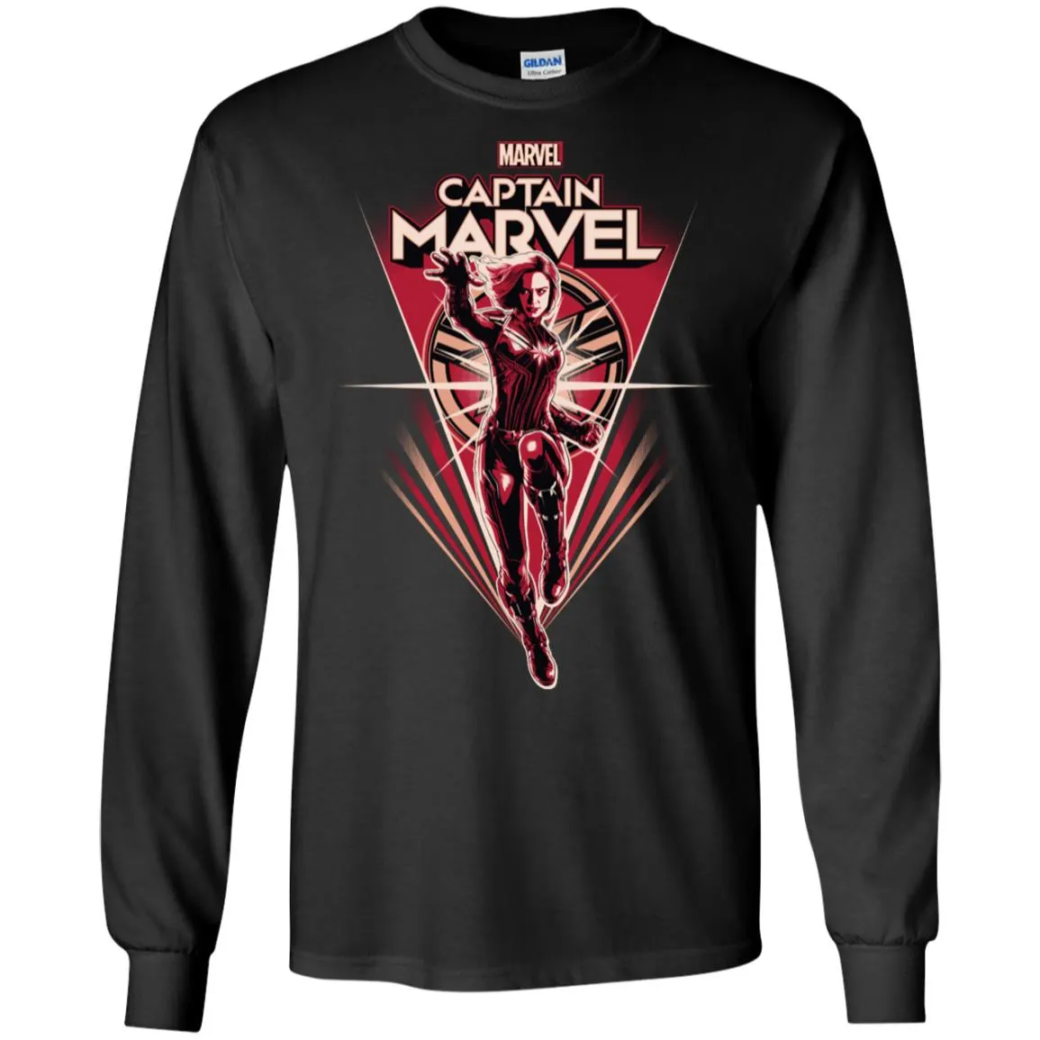 Marvel Captain Marvel Retro Style Flight Men Long Sleeve Shirt