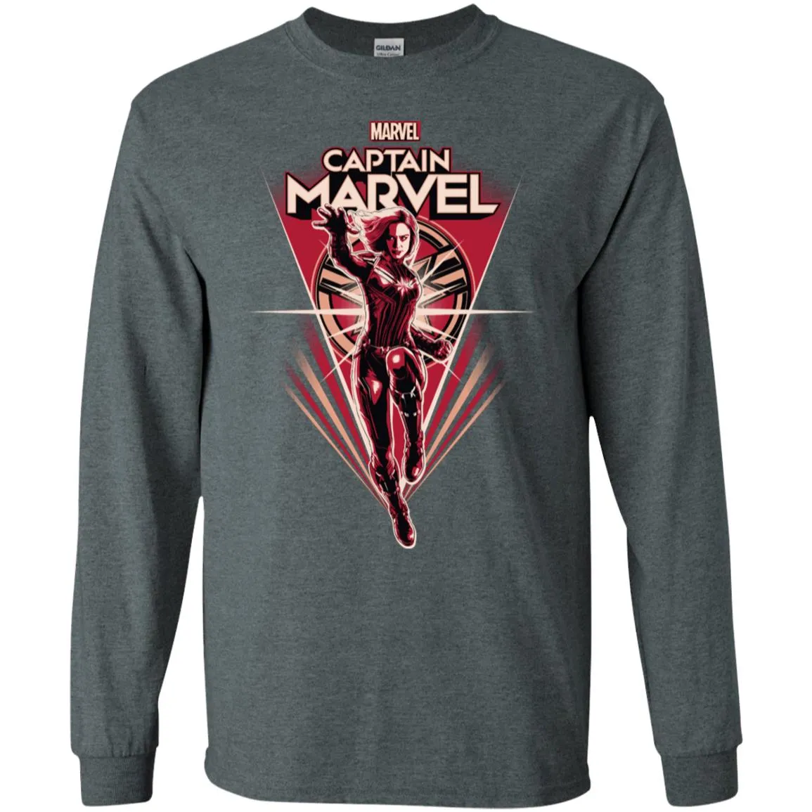 Marvel Captain Marvel Retro Style Flight Men Long Sleeve Shirt