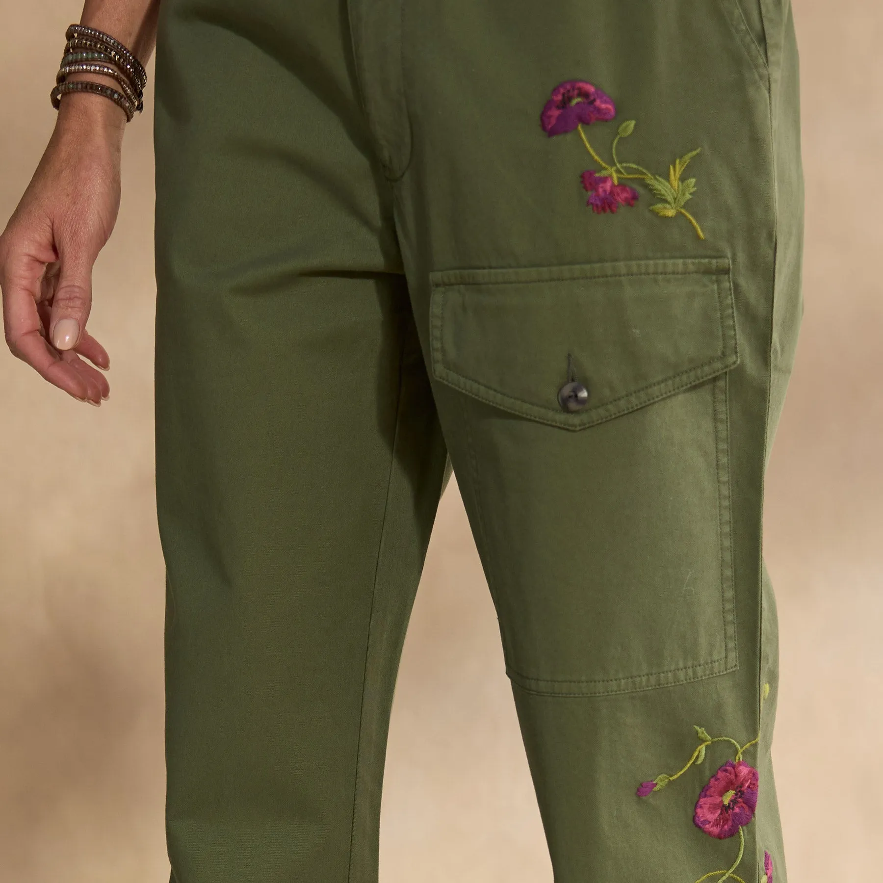 Melissa Embroidered Pants, Petite