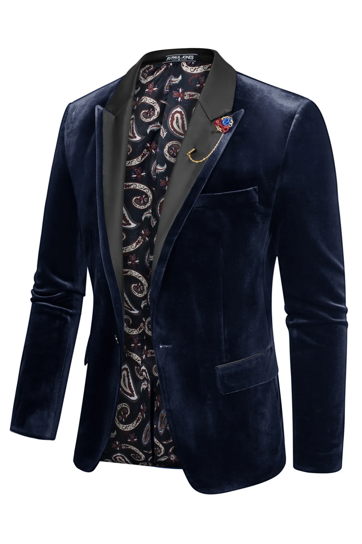 Men's Blazer Velvet One Button Sports Coat Party Wedding Suit Jacket