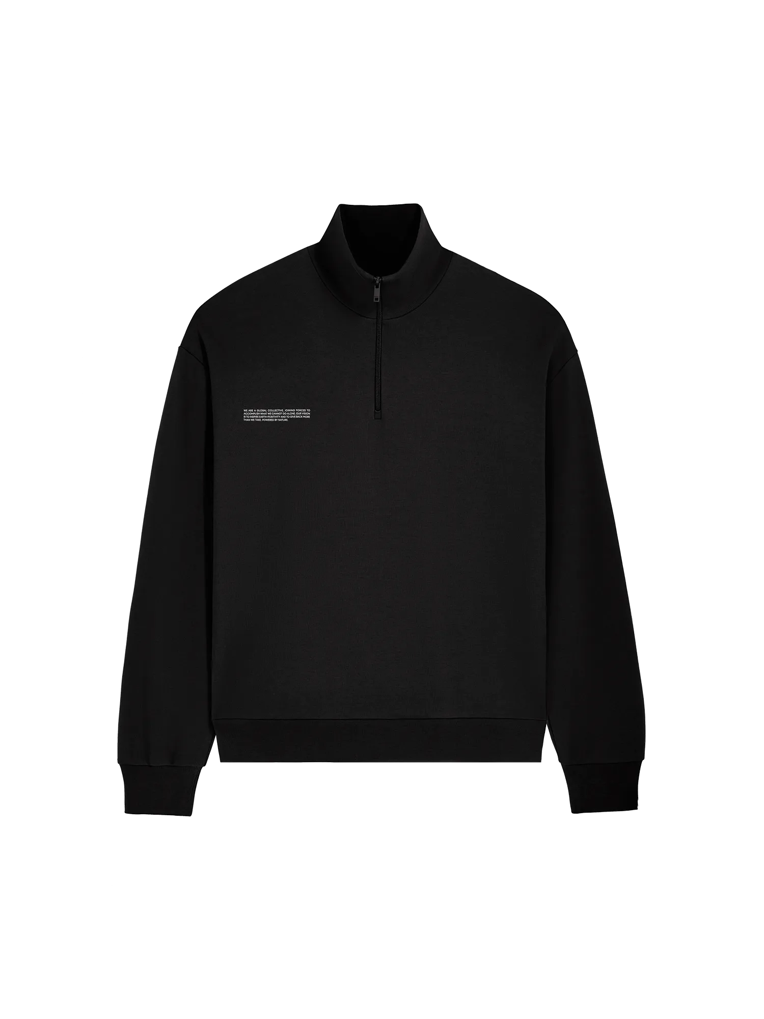 Mens Double Jersey Half Zip Sweatshirt—black