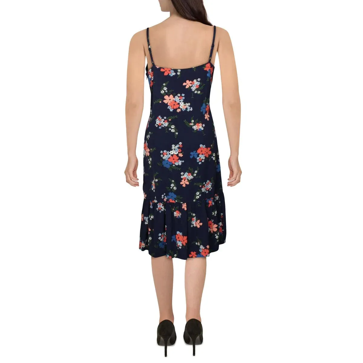 MICHAEL KORS Women's Floral Surplice Neck Slip Dress