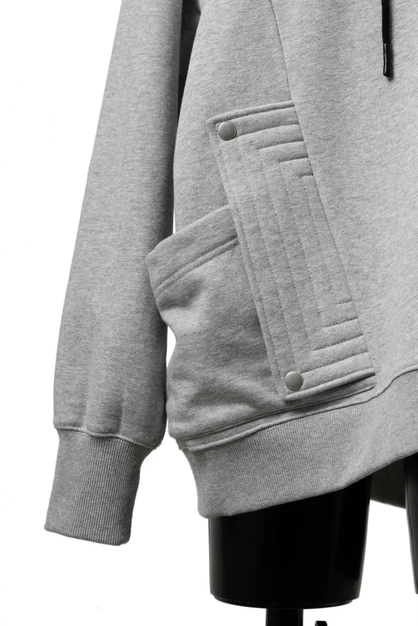 Military Style Relaxed Drop Shoulder Sleeve FLAP-DETAIL SWEAT HOODIE