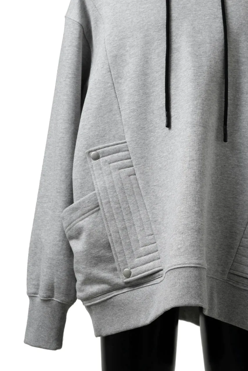 Military Style Relaxed Drop Shoulder Sleeve FLAP-DETAIL SWEAT HOODIE