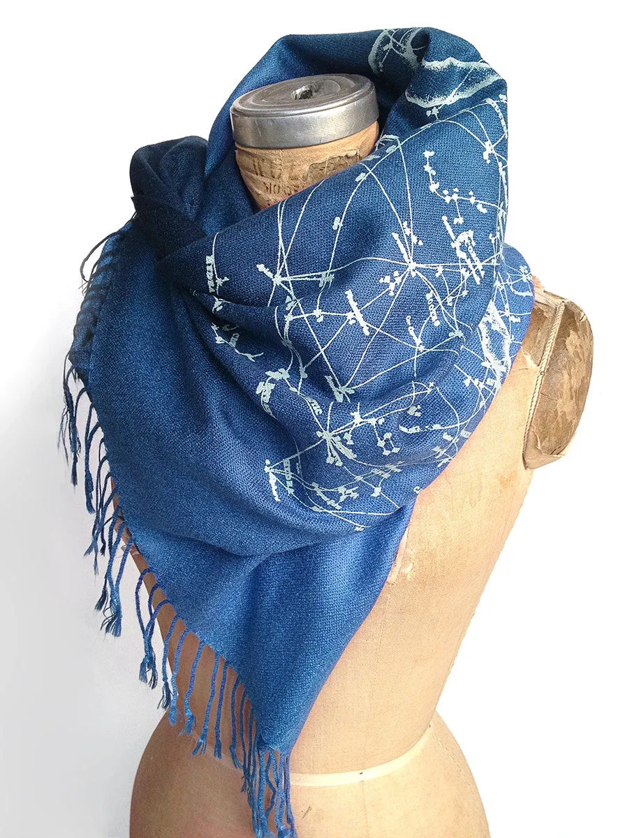 Milky Way Galaxy, star chart pashmina scarf.