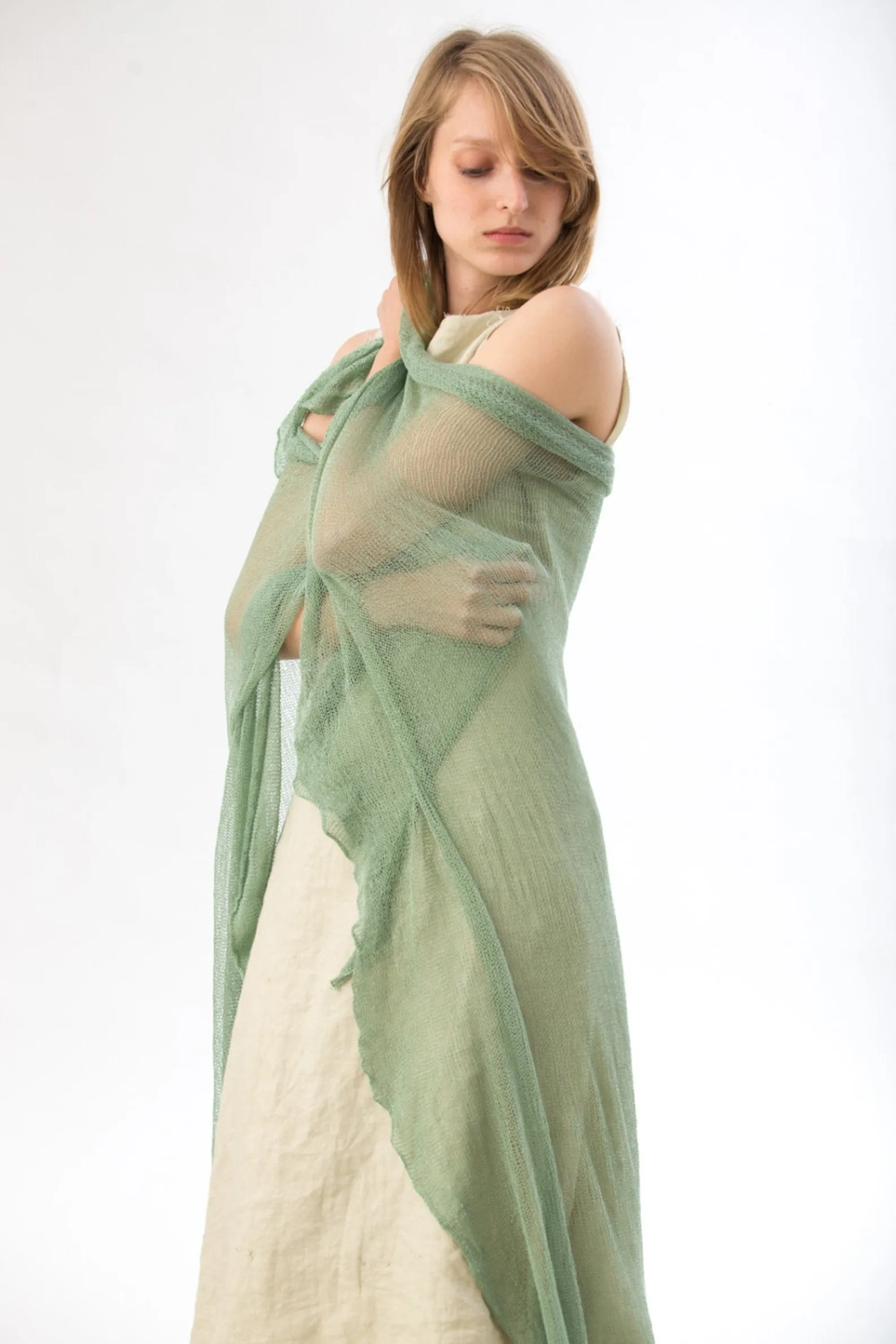 Mint Green Big Air Bamboo Light Scarf