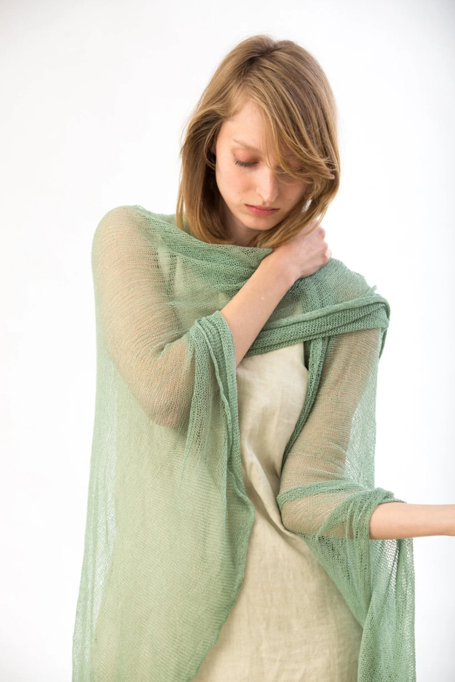 Mint Green Big Air Bamboo Light Scarf