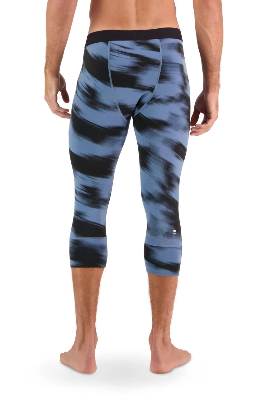 Mons Royale Cascade 3/4 Legging Thermals Mens Blue Motion