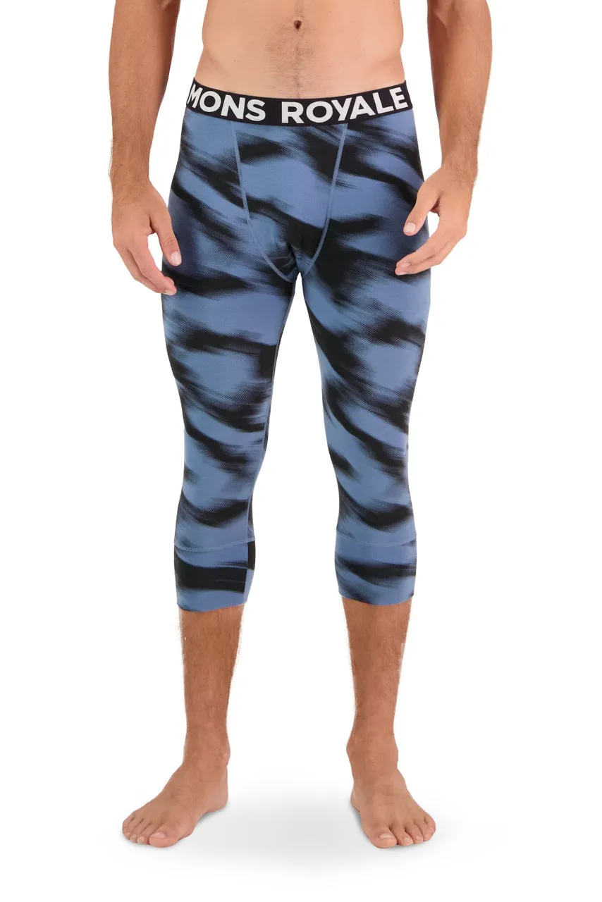 Mons Royale Cascade 3/4 Legging Thermals Mens Blue Motion