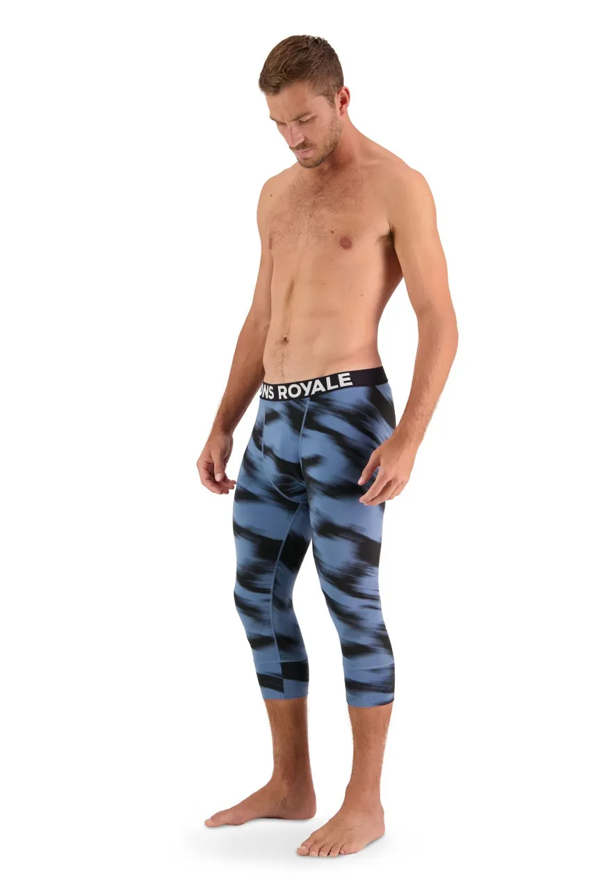 Mons Royale Cascade 3/4 Legging Thermals Mens Blue Motion