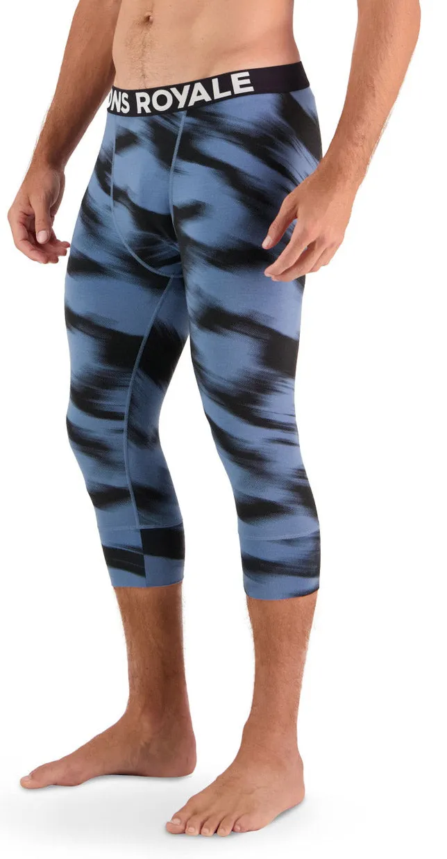 Mons Royale Cascade 3/4 Legging Thermals Mens Blue Motion