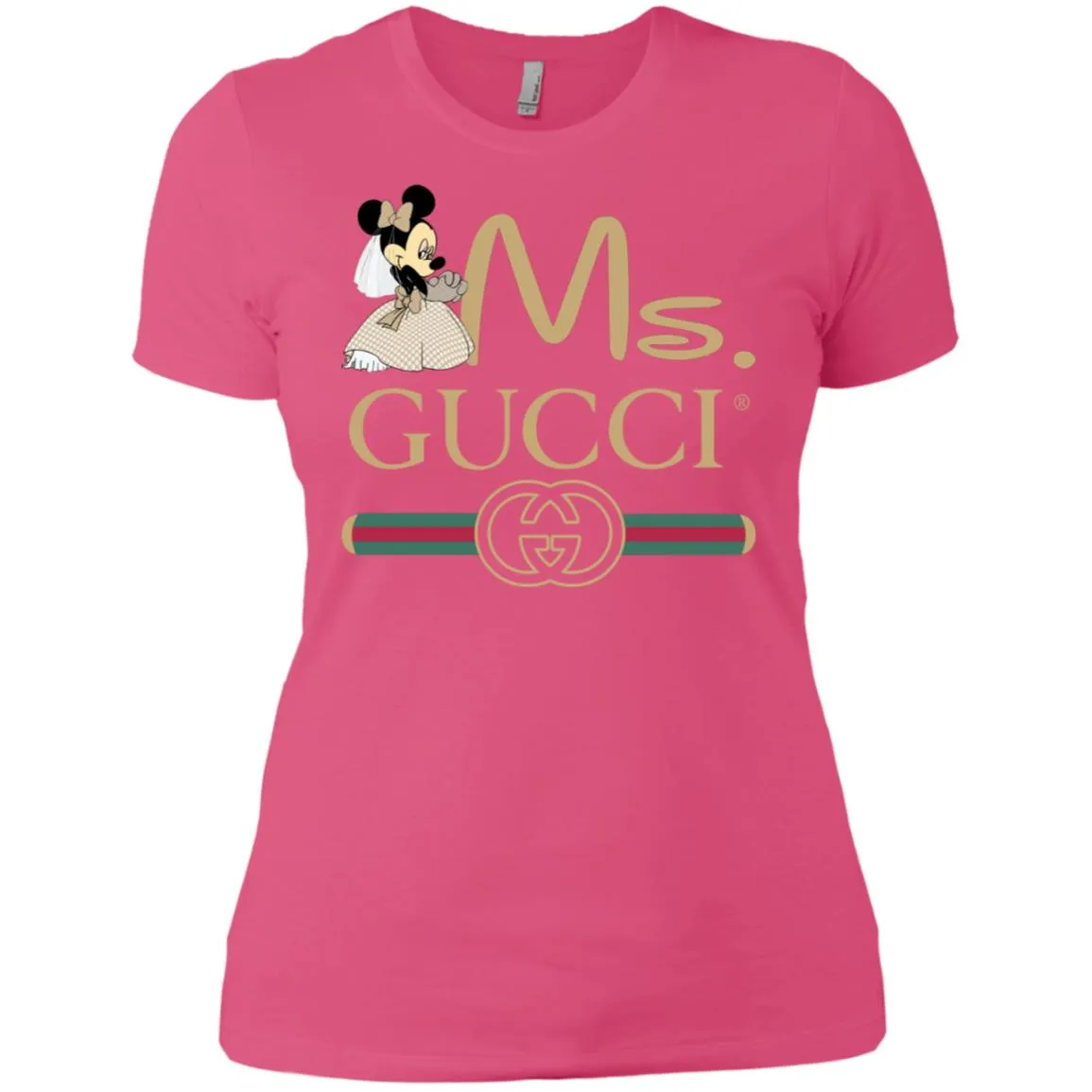 Ms Minnie Gucci Couple Disney Shirt Valentine's Day T-shirt Women Cotton T-Shirt