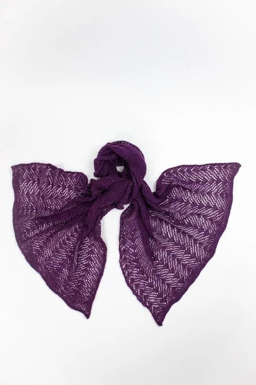 Mulberry Knit Lace Alpaca Scarf