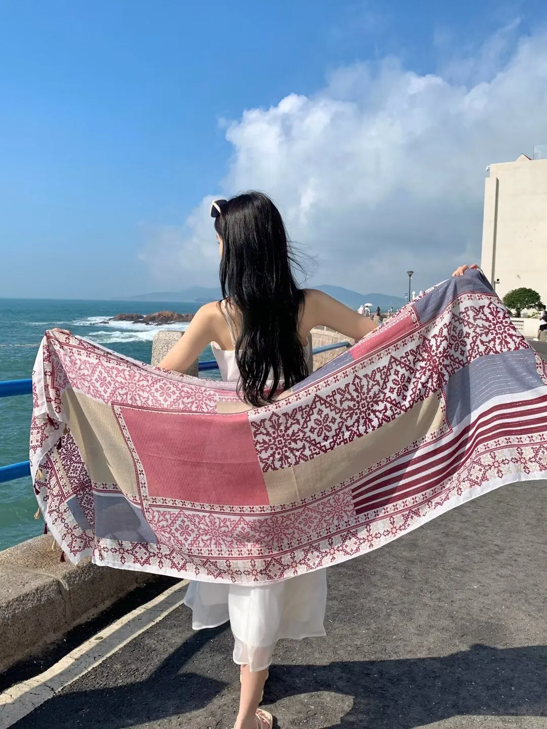 MYYJ-09  Silver silk scarf printed scarf handmade scarf