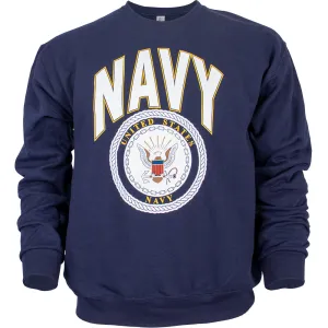 Navy Crest Crewneck Sweatshirt