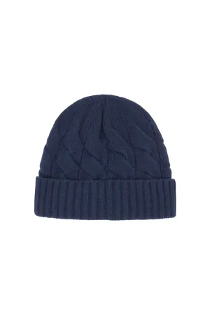 Navy Vail Cable Knit Hat