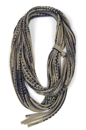 Necklush Infinity Scarf / Beige Brown & Blue / Unisex