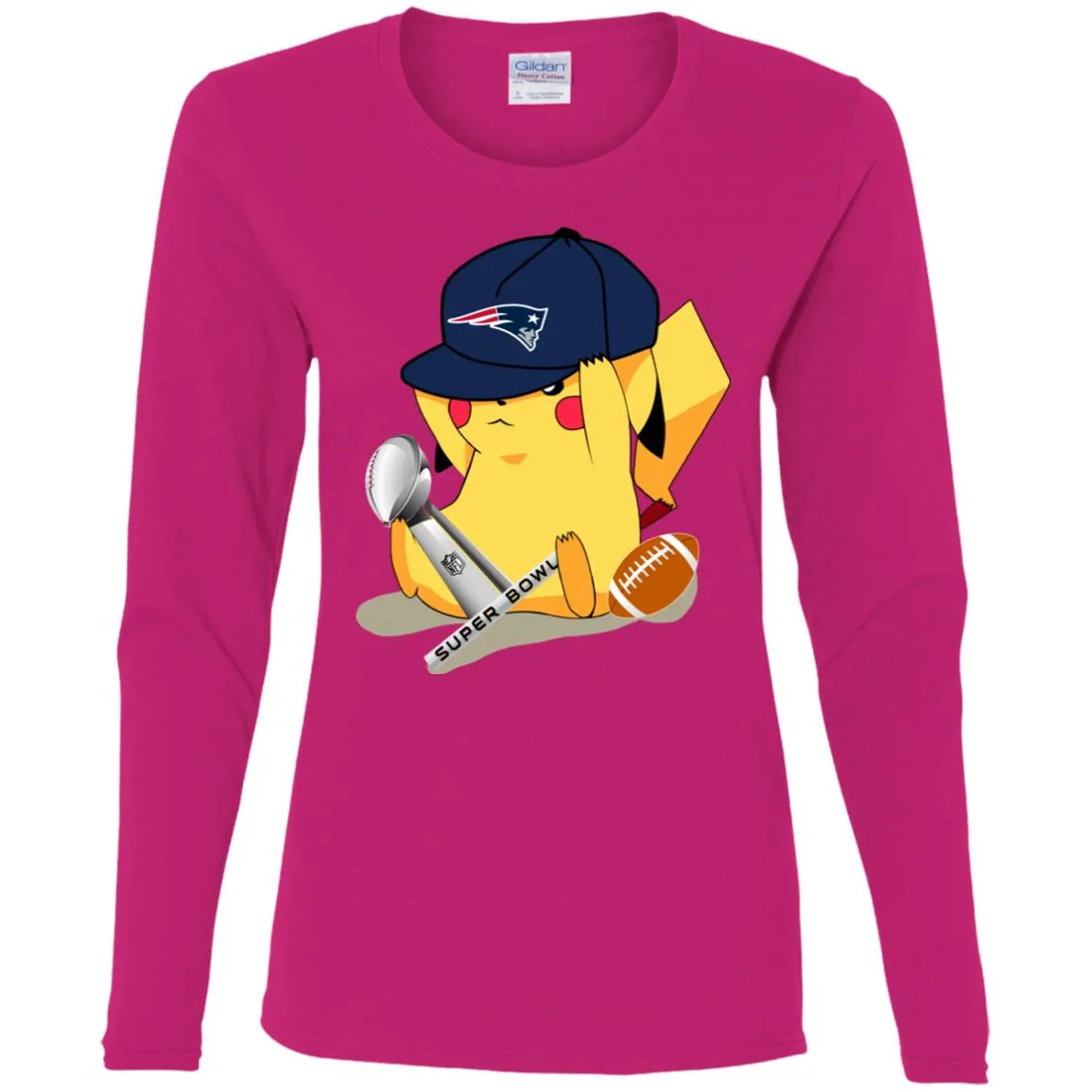 Nfl - New England Patriots Pikachu Super Bowl 2019 Football Women Long Sleeve Shirt