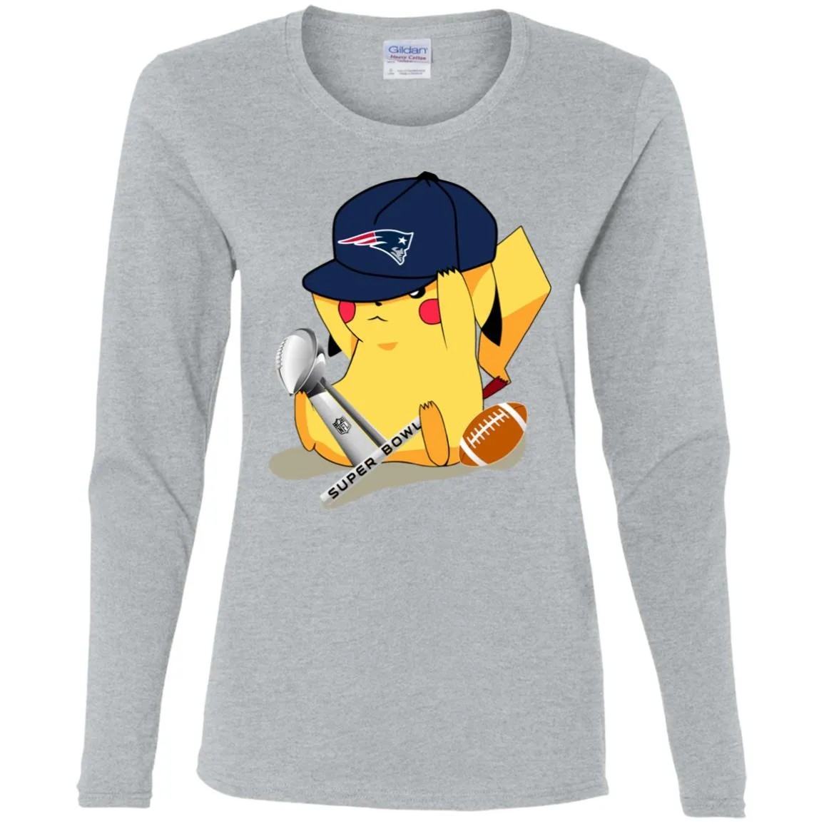 Nfl - New England Patriots Pikachu Super Bowl 2019 Football Women Long Sleeve Shirt