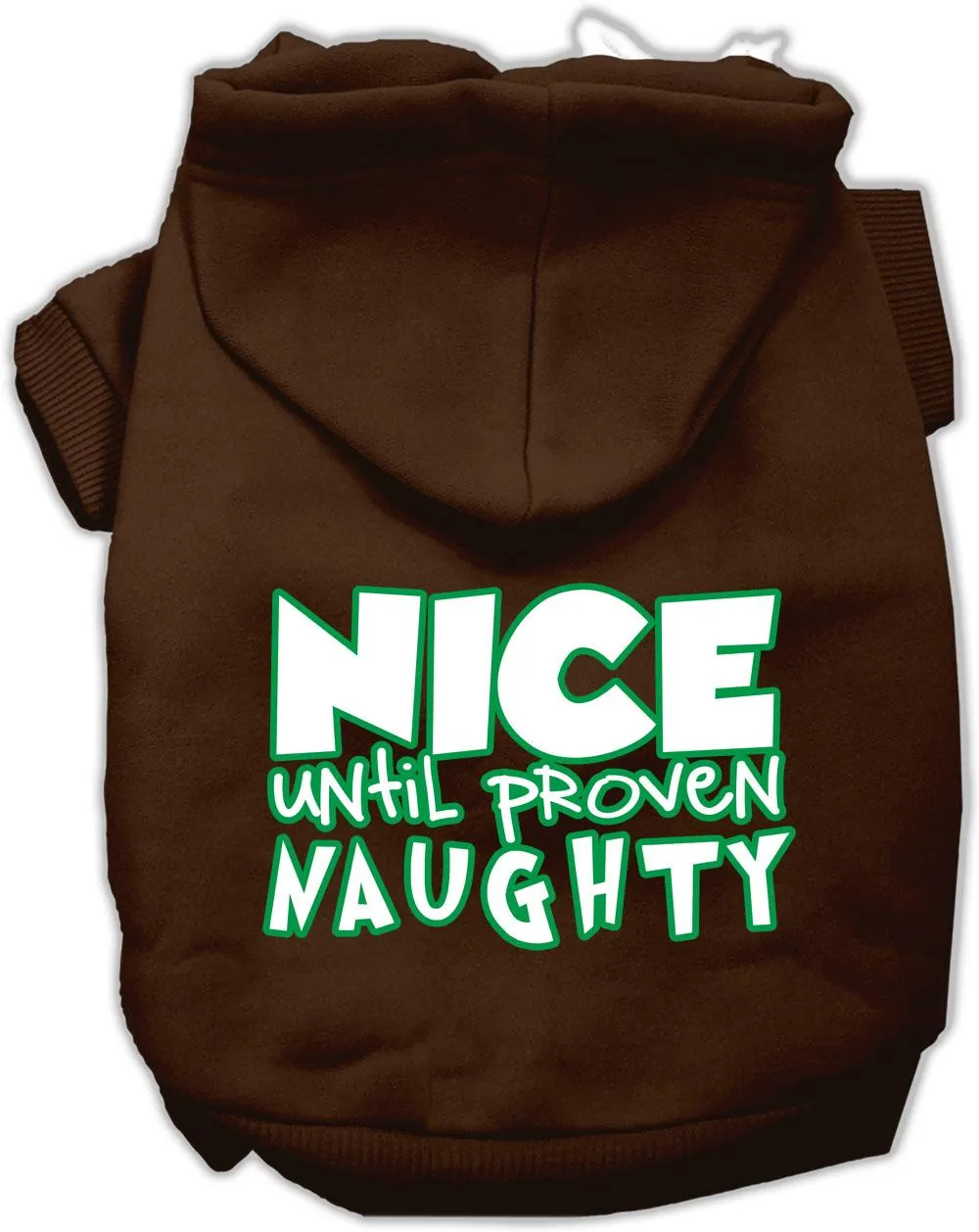 Nice Until Proven Naughty Screen Print Pet Hoodie Brown Xxxl (20)