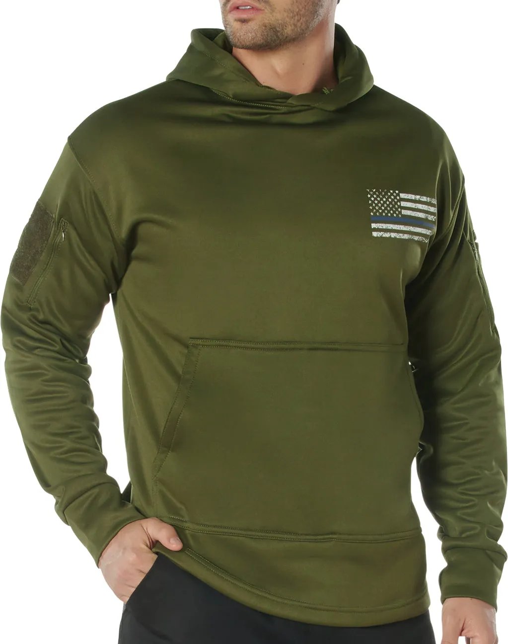 Olive Drab Thin Blue Line Concealed Carry Hoodie