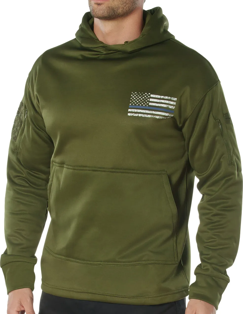 Olive Drab Thin Blue Line Concealed Carry Hoodie