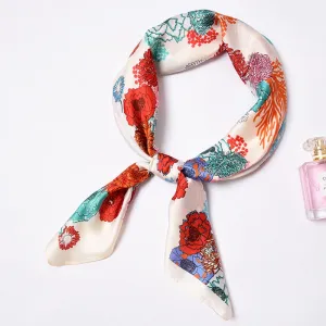 Paisley Women Silk Scarf Square Hijab Headband Design Print Luxury Spring Shawl Wraps Bandanas Foulard Female Hair Ribbon Sjaals