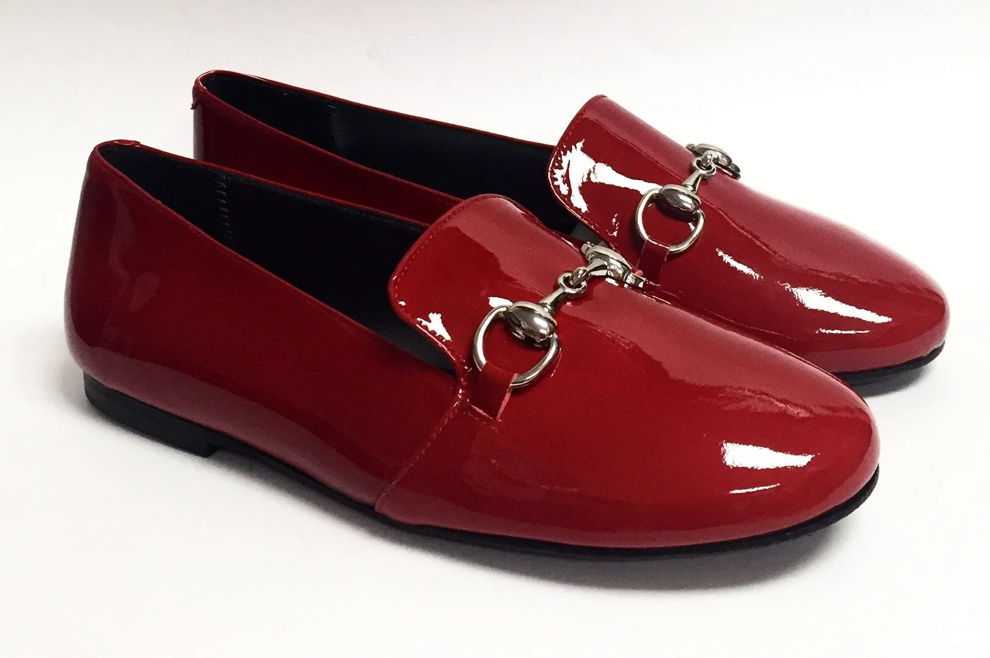 Papanatas Red Patent Buckle Smoking Slipper