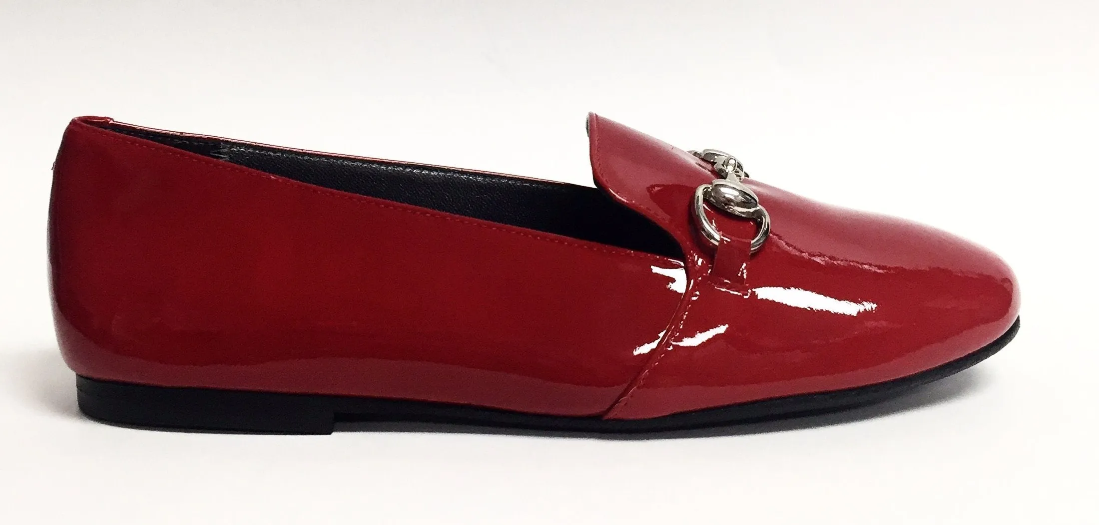 Papanatas Red Patent Buckle Smoking Slipper