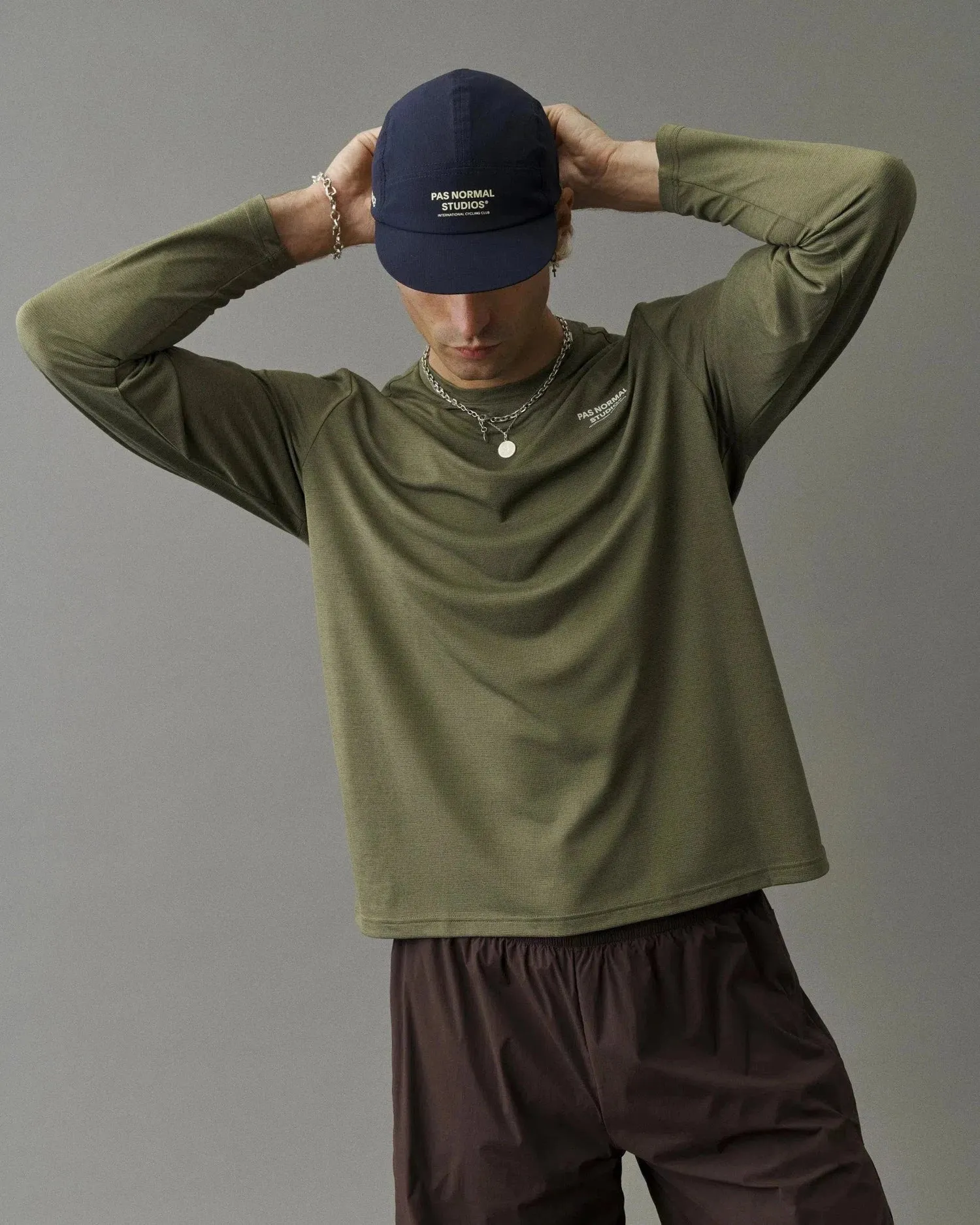 PAS NORMAL STUDIOS Balance Long Sleeve Tshirt - Olive Grey