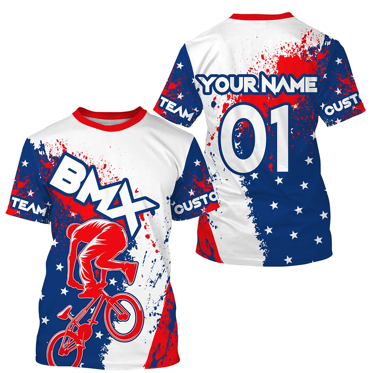 Patriotic BMX Jersey Personalized USA Flag Cycling Gear American BMX Bike 3D Long Sleeve Shirt